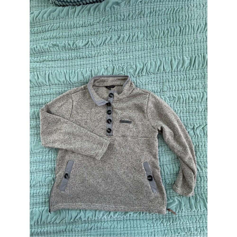 Simply Southern Heather Gray Button-Front Cowl Pullover-XXL